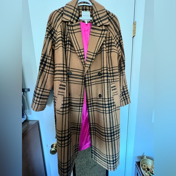 Avec Les Filles Tan and Black Pea Coat - Picture 2 of 3